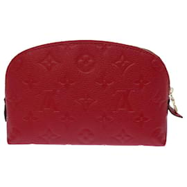 Louis Vuitton-LOUIS VUITTON Monogram Empreinte Pochette Cosmetic PM Rojo M69414 LV Auth yk12359-Roja