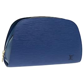 Louis Vuitton-LOUIS VUITTON Epi Dauphine GM Pouch Blue M48435 LV Auth 73491-Blue