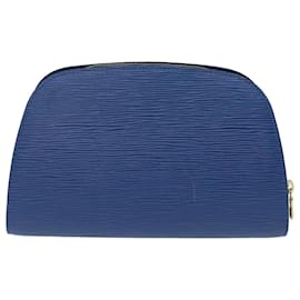 Louis Vuitton-LOUIS VUITTON Epi Dauphine GM Pouch Blue M48435 LV Auth 73491-Blue