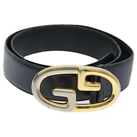 Gucci-GUCCI Belt Leather 26.4""-28.7"" Black Auth ti1727-Black