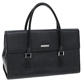 Burberry-BURBERRY Borsa A Mano Pelle Nera Auth ki4419-Nero