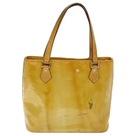 Louis Vuitton-Bolso de mano LOUIS VUITTON Monogram Vernis Houston Beige M91004 LV Auth ki4457-Beige