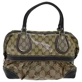 Gucci-GUCCI GG Crystal Hand Bag Beige 223962 Auth 73606-Beige