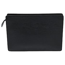 Louis Vuitton-LOUIS VUITTON Epi Pochette Homme Clutch Bag Black M52522 LV Auth 74115-Black