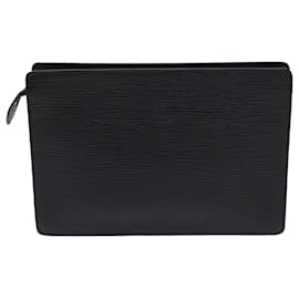 Louis Vuitton-LOUIS VUITTON Epi Pochette Homme Clutch Schwarz M52522 LV Auth 74115-Schwarz