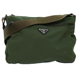 Prada-PRADA Shoulder Bag Nylon Khaki Auth 73603-Khaki