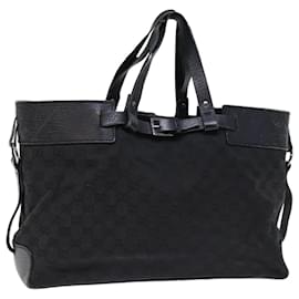 Gucci-GUCCI GG Canvas Hand Bag Black Auth ti1692-Black