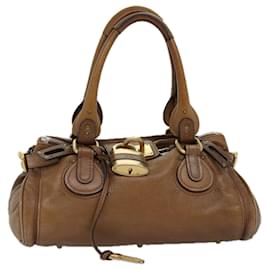 Chloé-Borsa a mano Chloe Paddington in pelle marrone Auth am6253-Marrone