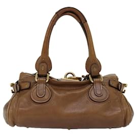 Chloé-Chloe Paddington Hand Bag Leather Brown Auth am6253-Brown