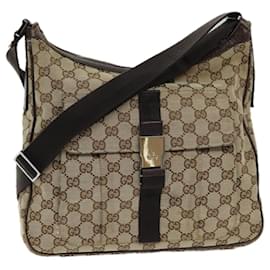 Gucci-Sac à bandoulière en toile GUCCI GG Beige 131211 Auth 73982-Beige