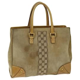 Gucci-GUCCI Sac à main en daim Beige 120897 Auth 73865-Beige