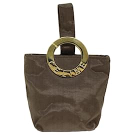 Céline-Bolso CELINE Circle Nylon Marrón Autenticación yk12440-Castaño