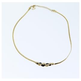 Christian Dior-Christian Dior Stone Necklace Gold Auth am6145-Golden