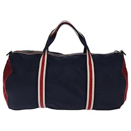 Gucci-GUCCI Boston Bag Nylon Navy Red Green 189655 Auth 74103-Red,Green,Navy blue