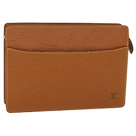 Louis Vuitton-LOUIS VUITTON Epi Pochette Homme Pochette Marrone Zipang oro M52528 Auth am6094-Marrone,Altro