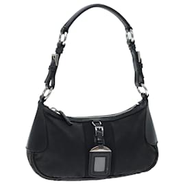 Prada-PRADA Shoulder Bag Nylon Black Auth 73869-Black