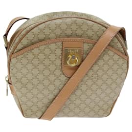 Céline-CELINE Macadam Canvas Shoulder Bag Beige Auth 73944-Beige