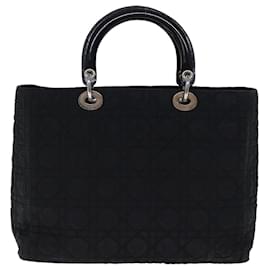 Christian Dior-Christian Dior Lady Dior Canage Hand Bag Nylon Black Auth yk12208-Black