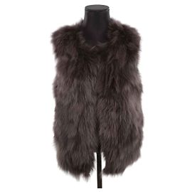 Gerard Darel Pelzjacke Schwarz