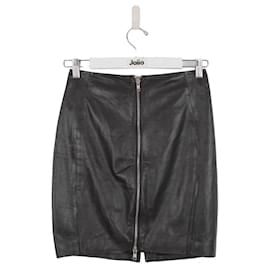 The Kooples-Leather skirt-Black