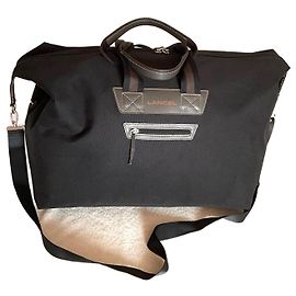Mala de viagem Lancel preta em couro e lona Preto