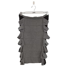 Fendi-wrap wool skirt-Grey
