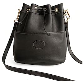 Gucci-Gucci Gucci vintage black leather bucket bag-Black