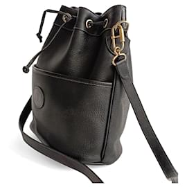 Gucci-Gucci Gucci vintage black leather bucket bag-Black
