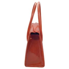 Autre Marque-Darby Scott Dark Orange Lizard Skin Leather Thompson Tote Handbag-Orange