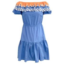 Autre Marque-Robe Pallas brodée en coton bleu Peter Pilotto-Bleu