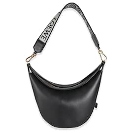 Loewe-Loewe Petit Luna Hobo en cuir de veau satiné noir-Noir