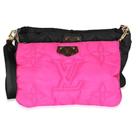 Louis Vuitton-Louis Vuitton Noir Fuchsia Econyl Monogram Pillow Maxi Multi Pochette Accessori-Noir