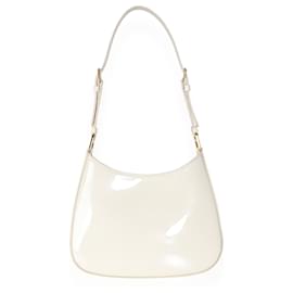 Prada-Prada Ivory Patent Cleo Bag-White