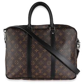 Louis Vuitton-Louis Vuitton Monogramm Macassar Porte Dokumente Reise PM-Braun,Schwarz