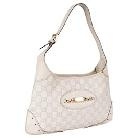 Gucci-Gucci GG Monogram Leather Jackie Shoulder Bag-White