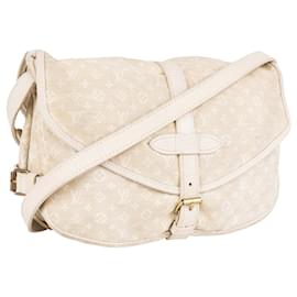 Louis Vuitton-Bolso bandolera Louis Vuitton Denim Saumur-Beige