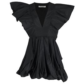 Philosophy di Lorenzo Serafini Robe Courte Col V Avec Épaules Exagérées En Polyester Noir Noir