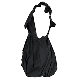 Philosophy di Lorenzo Serafini-Philosophy di Lorenzo Serafini V-Neck Mini Dress With Exaggerated Shoulders In Black Polyester-Black