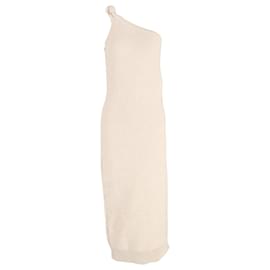 Jacquemus-Jacquemus La Robe Maille Noeud Midi Dress in Beige Polyamide-Beige