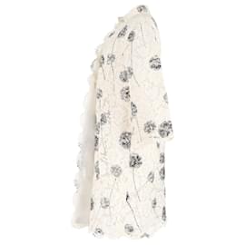 Valentino Garavani-Valentino Garavani Floral Lace Coat in White Cotton-White