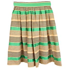 Minigonna a righe Dolce & Gabbana in cotone verde e marrone chiaro Verde Verde oliva