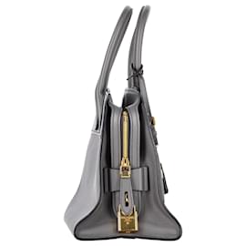 Prada-Bolso tote Prada mediano Esplanade en cuero Saffiano gris-Gris