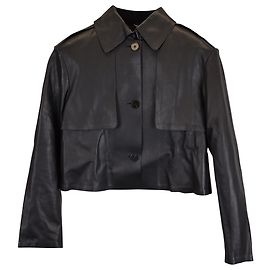 Giacca corta Theory in pelle nera Nero