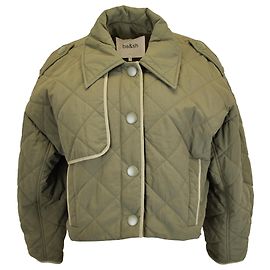 Ba&Sh Widy Blouson Jacket in Olive Nylon Green Olive green