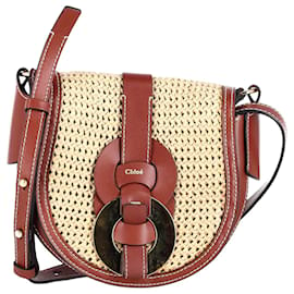 Chloé-Chloe Darryl Small Saddle Bag in Brown Leather-Brown