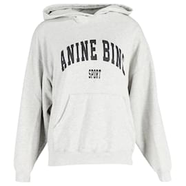 Anine Bing-Anine Bing Harvey Hoodie in Grey Cotton-Grey