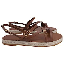 Tod's-Tod's Strappy Sandals in Brown Leather-Brown