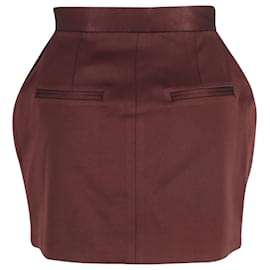 Autre Marque-Alex Perry Elle Satin-Crepe Mini Skirt in Red Triacetate-Red,Dark red