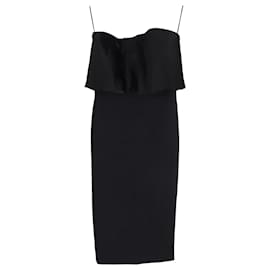 Victoria Beckham-Victoria Beckham Strapless Midi Dress in Black Polyester-Black