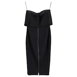 Victoria Beckham-Victoria Beckham Strapless Midi Dress in Black Polyester-Black